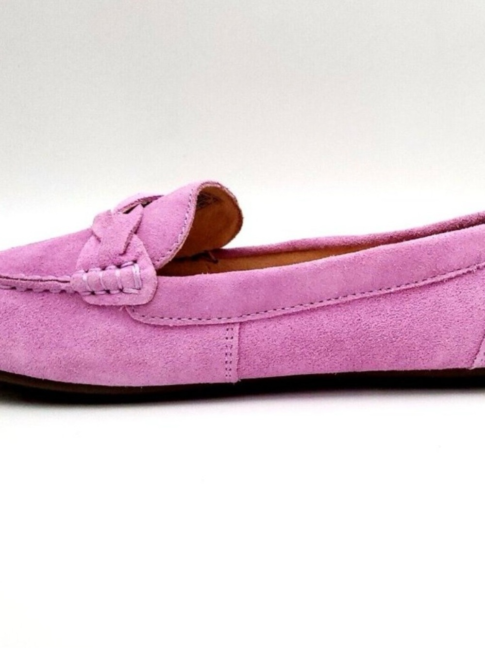 Women's VIONIC Montera Suede Leather Moccasin Flats Orchid Purple - Picture 6 of 7